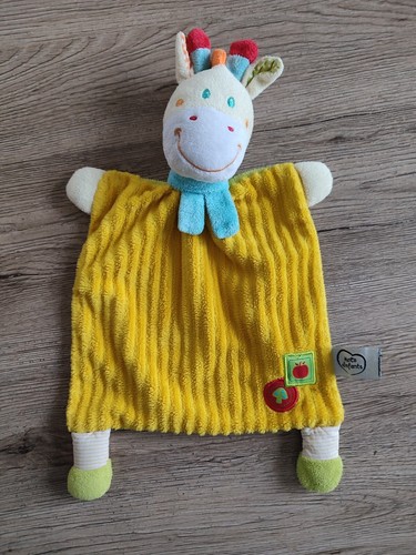 Doudou plat girafe jaune vert - girafe,