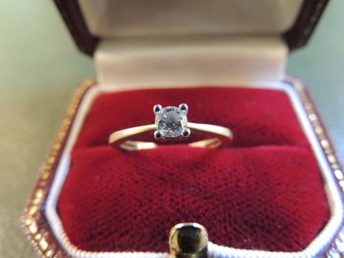 Bague solitaire jaune 18 - or,