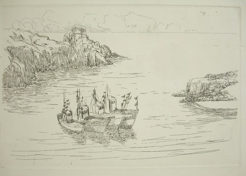 Gravure vers 1970 - bateaux, de