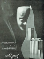 publicité Advertising 0821 1954  briquet S.T Dupont  à gaz cartouche contact