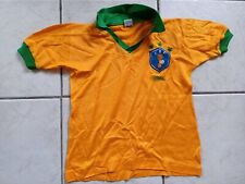 MAILLOT FOOT VEGAS EQUIPE BRESIL BRASIL CBF ACRYLIQUE VINTAGE TAILLE 10 ANS TBE