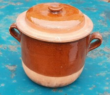 Ancien pot à graisse terre