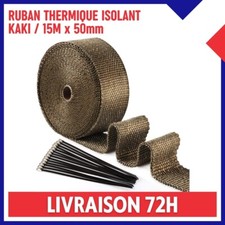 Ruban Isolant Bande Thermique 15M x 50mm Echappement Pot Moto + 15 Colliers