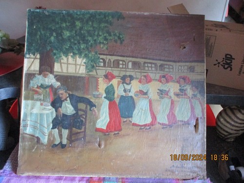 Ancien tableau alsacien - tableau,