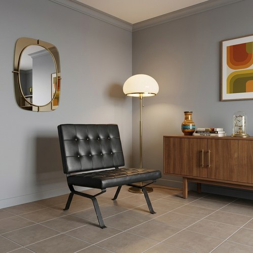 Fauteuil vintage métal simili - vintage,