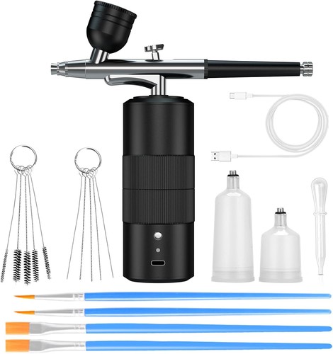 Portable airbrush kit with - airbrush,