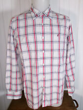 Chemise coton  blanc grands carreaux MCS MARLBORO CLASSICS XL 44 logo brodé
