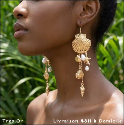 Boucles oreille coquillages - d'oreille,