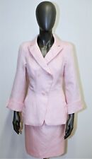 EMMANUELLE KHANH Vintage 80s jacket/skirt pink jaquard suit 40FR 8US