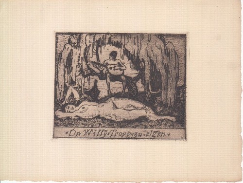 Exlibris bookplate radierung - bookplate,