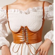 Femme Faux Cuir Large Corset