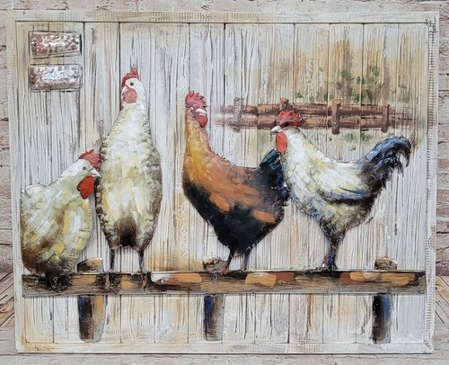 Coq peinture huile sur toile - coq,