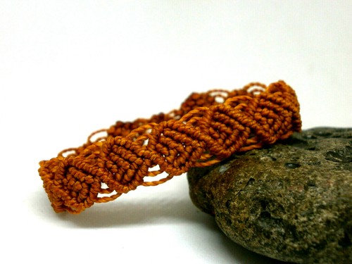 Bracelet macramé diamant - diamant, "