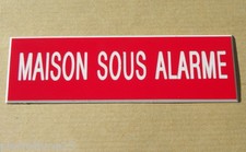 plaque gravée "MAISON SOUS ALARME" SIGNALETIQUE FT 50 X 150 MM