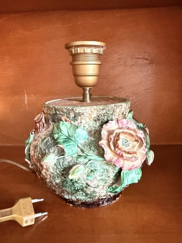 Lampe ancienne barbotine - en,