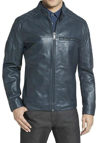 Blouson motard bleu - 100, %