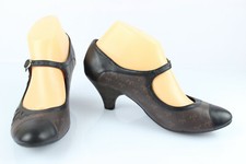 BOCAGE Escarpins à Brides Cuir Noir et Marron T 39,5 Très bon état