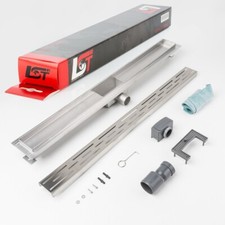 Caniveau Lignes Fente 800 X 70 MM Réglable en Hauteur Siphon de Sol Duschgitter