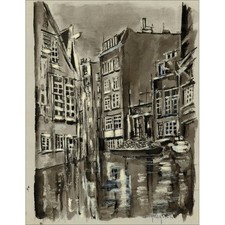 AGOSTINI Tony - Dessin original "Amsterdam" 32x25cm