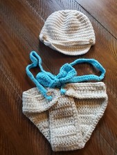 ADORABLE "HAT & COCOON/PAPOOSE SUSPENDERS BABY SETS" - 