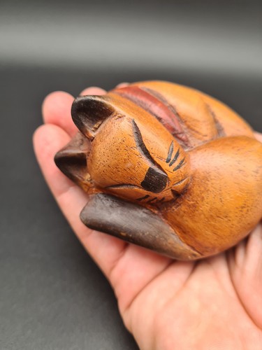 Chat dormant bois 9cm - chat, en