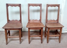 SERIE 3 CHAISES LORRAINE HETRE MASSIF TEINTEE ANCIEN