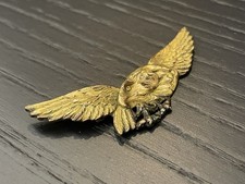 Insigne Broche Ancienne Aigle Militaire Bronze Doré À Identifier