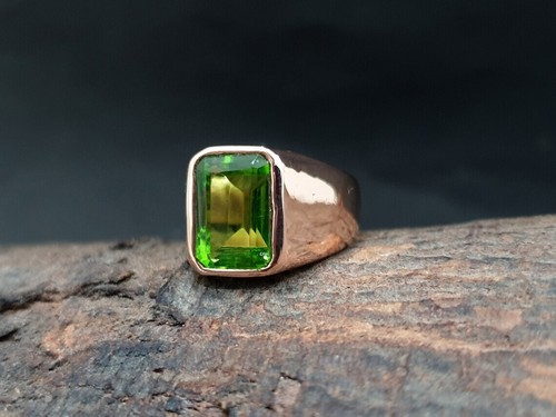 Bague péridot vert naturel