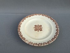 Ancien plat assiette faience pied douche porcelaine terre de fer déco vintage 