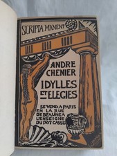 ANDRE CHENIER 1926 POT CASSE IDYLLES ET ELEGIES RELIURE GRAVURES LEMAITRE