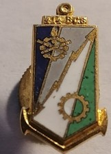 414 BCS  Bataillon Commandement Services  Matériel  LAON Insigne Revers fab 1970