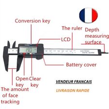 Vernier numérique 150mm, Caliper digital, Pied à Coulisse de précision règle LCD