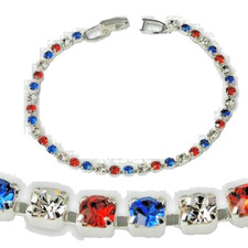 Tennis Bracelet Red White Blue