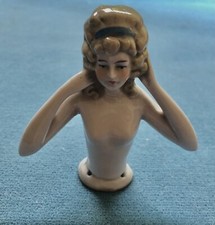 Ancienne Demi Figurine Buste Marquise De 7cm en Porcelaine
