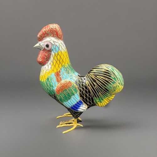 Statue coq émail émaillé - de,