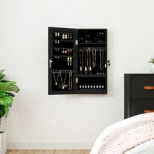 Armoire à Bijoux avec Miroir et Éclairage LED Mural Rangement Chambre vidaXL