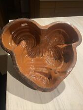 Ancien moule en terre cuite vernissée, forme Coq Alsace , XIXème (45)