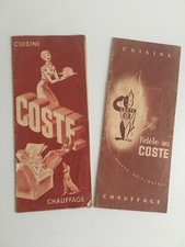 2x catalogue commercial COSTE cuisine chauffage à Lacanche 1957