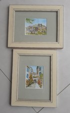 Lot de 2 aquarelles originales signées