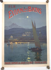 Affiche ancienne Evian les bains 1908