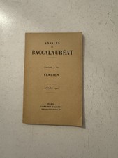Annales du baccalaureat - Fascicule 7 bis Italien année 1941