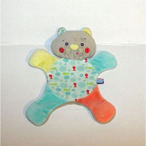 Doudou chat motif poisson - doudou,
