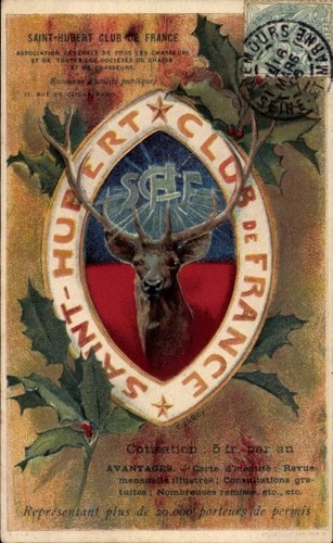 Artist postcard saint - postcard, hubert