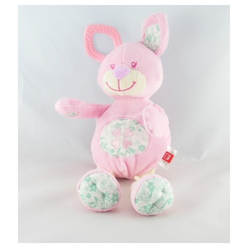 Doudou lapin rose - , fleurs