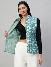 Indien Vert Matelassé Floral