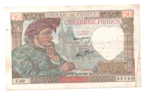 Billet francs jacques - 50,