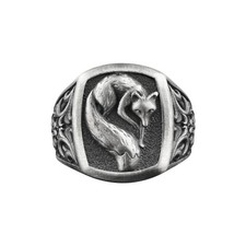 Bague homme renard en argent