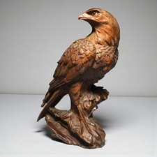 Statue aigle bois sculpté •