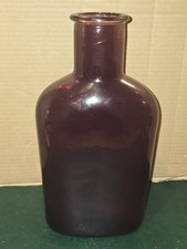 ancien FLACON BOCAL PHARMACIE en verre moulé ambré - contenance 1 Litre 5