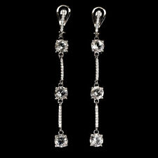 925 Argent Sterling Boucles Rond Morganite 6mm Zircone Pierre Précieuse Bijoux